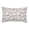 thumbnail image 1 of Goofa Cute Baseball Print Plush Throw Pillow Case, Soft Velvet with Hidden Zipper, Decorative Cushion Cover for Sofa, Bed, Car, and Home Décor-16"x24", 1 of 6