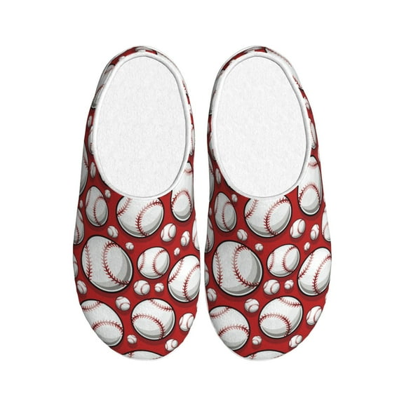 Goofa Cute Baseball Print Womens Mens Cotton Lightweight House Slippers , Washable Home Slippers,Indoor Comfy Bedroom Cozy Slippers-42/43