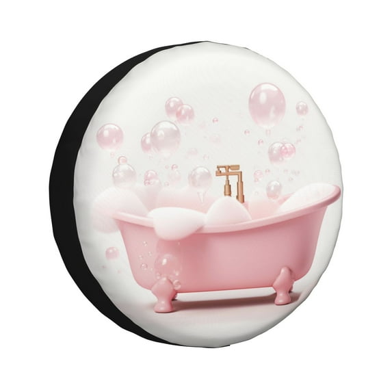 Goofa Cute Bathtub Pattern Universal Tire Cover for Jeep, SUV, Truck, and Trailer – Waterproof, UV-Resistant,Easy to Install, Fits 14"-17" Tires-14 inch