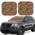 thumbnail image 1 of Goofa Cute Beach Dolphin Pattern 2 Piece Car Windshield Sun Shade Foldable | Front Windshield Shade for Sun, Heat and UV Rays | Sunshade for Car Front Window-, 1 of 7