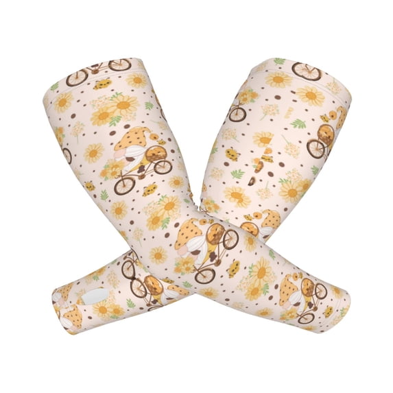 Goofa Cute Bee Gnome Pattern UV Sun Protection Arm Sleeves, UPF 50 Sports Cooling Arm Compression Sleeves for Men Women Teenager