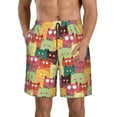 thumbnail image 1 of Goofa Cute Cartoon Cat Printed Mens Swim Trunks Summer Quick Dry Short Beach Swimwear Bathing Suits-3X-Large, 1 of 9