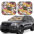 thumbnail image 1 of Goofa Cute Cat Cartoon Pattern 2 Piece Car Windshield Sun Shade Foldable | Front Windshield Shade for Sun, Heat and UV Rays | Sunshade for Car Front Window-Small, 1 of 7