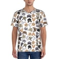 thumbnail image 1 of Goofa Cute Cats Pattern Mens Golf Shirt Baseball T-shirt Moisture Wicking Dry Fit Performance Sport Short Sleeve Striped Golf Polo Shirts-XX-Large, 1 of 7
