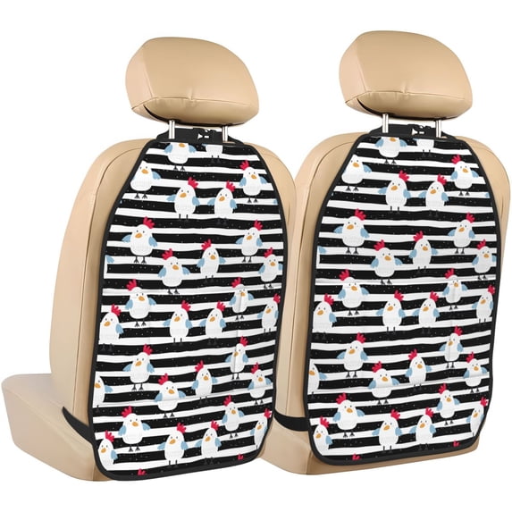 Goofa Cute Chicken Pattern Car Back Seat Protector for Kids (2 Pack) ,Anti-kick Storage Mat for Car Seats,Shields from Footprints