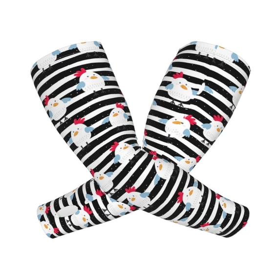 Goofa Cute Chicken Pattern UV Sun Protection Arm Sleeves, UPF 50 Sports Cooling Arm Compression Sleeves for Men Women Teenager