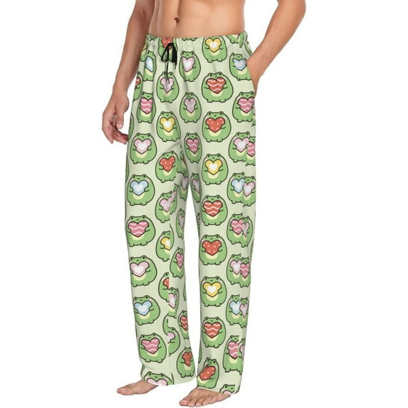 Goofa Cute Chubby Frog Printed Soft Pajama Pants for Men, Wide Leg Comfy Casual Lounge Yoga Pants-XX-Large