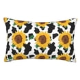 thumbnail image 1 of Goofa Cute Cow Print Sunflower B Print Plush Throw Pillow Case, Soft Velvet with Hidden Zipper, Decorative Cushion Cover for Sofa, Bed, Car, and Home Décor-16"x24", 1 of 4