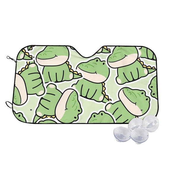 Goofa Cute Crocodile Printed Car Windshield Sunshade,Foldable Reflective Sun Visor,UV Protection Heat Blocker Sunshade,Car Cooling Accessory-Medium