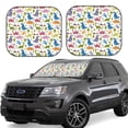 thumbnail image 1 of Goofa Cute Dinosaur Pattern 2 Piece Car Windshield Sun Shade Foldable | Front Windshield Shade for Sun, Heat and UV Rays | Sunshade for Car Front Window-Small, 1 of 7