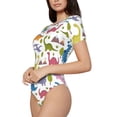 thumbnail image 1 of Goofa Cute Dinosaur Printed Women Rash Guard Short Sleeve,Tummy control Swimsuit Surfing Swimsuit Bathing Suit One Piece Swimsuit UPF 50-X-Large, 1 of 9
