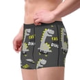 thumbnail image 1 of Goofa Cute Dinosaur Skate On Grey Background Printed Men's Boxer Briefs Underwear, Moisture-Wicking Underwear, Trunk,Soft and Breathable Cotton Underwear-Small, 1 of 9