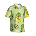 thumbnail image 1 of Goofa Cute Dinosaurs Cartoon Hawaiian Shirt for Men, Unisex Summer Beach Casual Short Sleeve Button Down Shirts,Aloha Tropical Floral print shirt-, 1 of 9