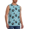 thumbnail image 1 of Goofa Cute Dog Footprints Printed Men's Sleeveless T-Shirt - Athletic Gym Workout Tank Top for Men - Moisture-Wicking, UPF 30+ Quick-Dry Muscle Tee-X-Large, 1 of 8
