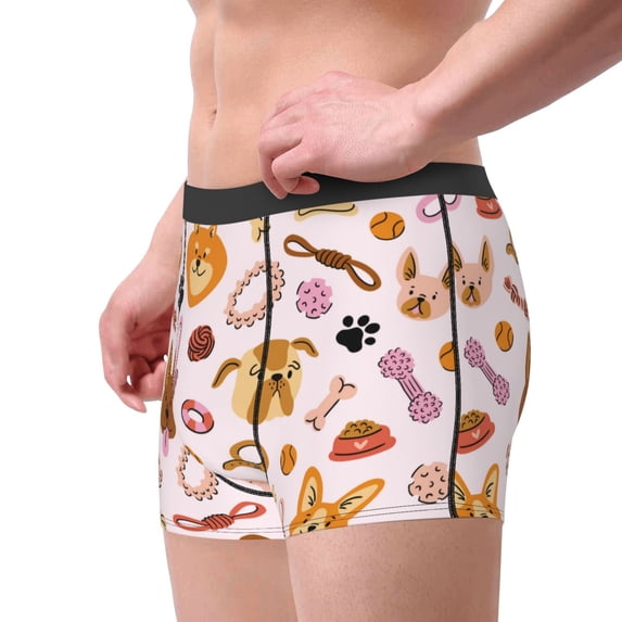 Goofa Cute Dog Printed Men's Boxer Briefs Underwear, Moisture-Wicking Underwear, Trunk,Soft and Breathable Cotton Underwear-