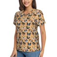 thumbnail image 1 of Goofa Cute Dogs Head Pattern Women's Slim-Fit Short-Sleeve V-Neck T-Shirt,Classic-Fit Short-Sleeve V-Neck T-Shirt-XX-Large, 1 of 5