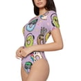 thumbnail image 1 of Goofa Cute Donuts Printed Women Rash Guard Short Sleeve,Tummy control Swimsuit Surfing Swimsuit Bathing Suit One Piece Swimsuit UPF 50-Small, 1 of 9