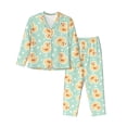 thumbnail image 1 of Goofa Cute Duck Printed Women’s 2 Piece Pajama Set Super,Pajamas Women's Long Sleeve Sleepwear Soft Button Down Loungewear Pjs Lounge Set Nightwear-Medium, 1 of 9