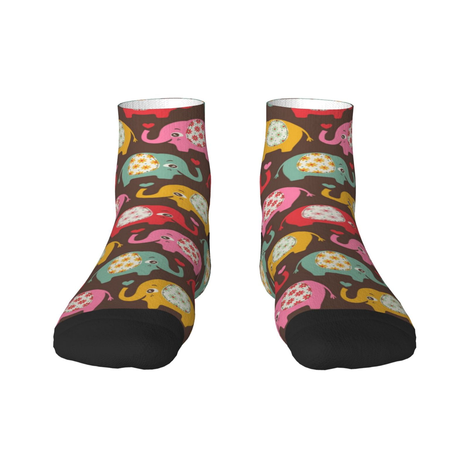 Goofa Cute Elephants Pattern Non Slip Socks with Grips for