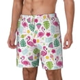 thumbnail image 1 of Goofa Cute Flamingo Printed Men's Swim Trunks Board Shorts Quick Dry Mens Swimming Trunks with Compression Liner,Breathable Fit Hawaii Beach Shorts-Large, 1 of 9