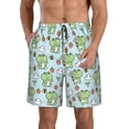 thumbnail image 1 of Goofa Cute Floral Frog Printed Mens Swim Trunks Summer Quick Dry Short Beach Swimwear Bathing Suits-3X-Large, 1 of 9