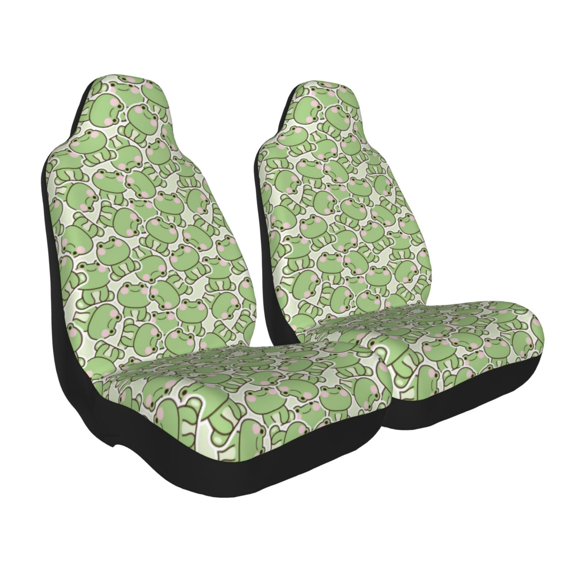 Goofa Cute Frog Printed Car Seat Covers, Automotive Seat Covers for Cars Trucks and SUVs, Quick Setup Universal Fit Elastic Seat Covers-1