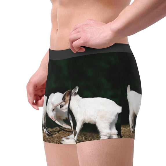 Goofa Cute Goat Baby Printed Men's Boxer Briefs Underwear, Moisture-Wicking Underwear, Trunk,Soft and Breathable Cotton Underwear-Small