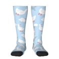 thumbnail image 1 of Goofa Cute Goose On A Blue Sky Pattern Adult Stockings, Color-Block Knee High Socks, Comfortable and Breathable, Soft and Stretchable, Sports, and Decoration, 1 of 6
