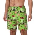 thumbnail image 1 of Goofa Cute Green Frog Printed Men's Swim Trunks Board Shorts Quick Dry Mens Swimming Trunks with Compression Liner,Breathable Fit Hawaii Beach Shorts-Small, 1 of 9