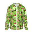 thumbnail image 1 of Goofa Cute Green Frog Printed Women's UPF 50+ Sun Protection Hoodie Jacket Lightweight Long Sleeve Sun Shirt for Women with Pocket Hiking Outdoor-3X-Large, 1 of 9
