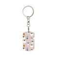 thumbnail image 1 of Goofa Cute Hand Drawn Bear Printed Rectangular Metal Keychain Bag Charm Floral Charm for Purse Keys Metal Keyring Gift for Women Accessories, 1 of 7