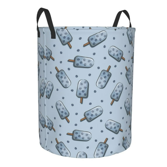 Goofa Cute Ice Cream Printed Circular Hamper,Laundry Basket with Handles,Storage Baskets Foldable,Large Capacity Laundry Hamper-Medium