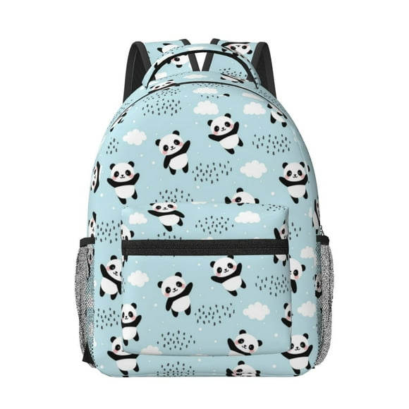Cute Panda Bear Pattern Comfortable Student Backpack - Ergonomic Design, Durable, Water-Resistant, Multi-Compartment,Travel, and Outdoor Activities