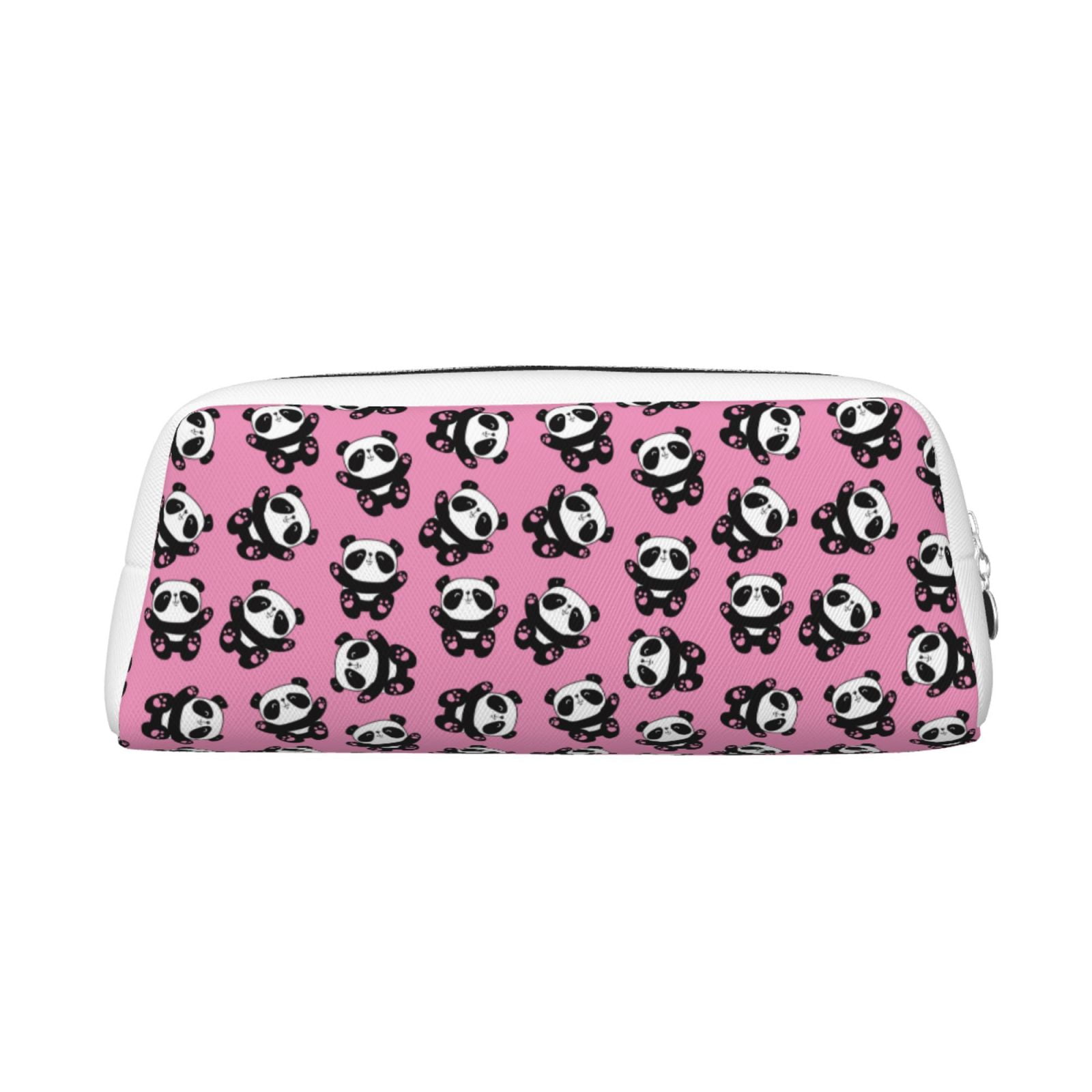 Goofa Cute Panda Pattern Leather Pencil Case, Pencil Pouch, Pencil Bag
