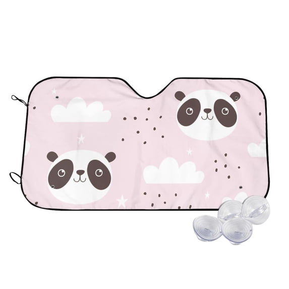 Goofa Cute Panda Printed Car Windshield Sunshade,Foldable Reflective Sun Visor,UV Protection Heat Blocker Sunshade,Car Cooling Accessory-Medium