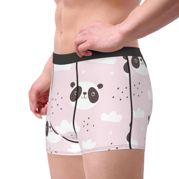 Goofa Cute Panda Printed Men's Boxer Briefs Underwear, Moisture-Wicking Underwear, Trunk,Soft and Breathable Cotton Underwear-X-Large