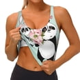 thumbnail image 1 of Goofa Cute Panda Printed Sports Bras for Women, High Impact Running Bra Workout Crop Tank Tops Longline Sports Bra Push up-, 1 of 9