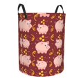 thumbnail image 1 of Goofa Cute Pig with Coins Printed Circular Hamper,Laundry Basket with Handles,Storage Baskets Foldable,Large Capacity Laundry Hamper-, 1 of 8