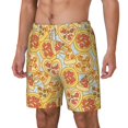thumbnail image 1 of Goofa Cute Pizza In Various Printed Men's Swim Trunks Board Shorts Quick Dry Mens Swimming Trunks with Compression Liner,Breathable Fit Hawaii Beach Shorts-Small, 1 of 9