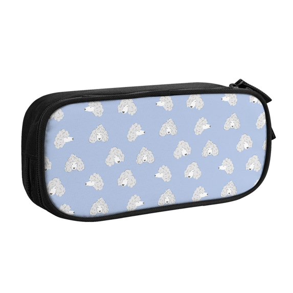 Goofa Cute Poodle Dog Pattern Big Capacity Pencil Pen Case Office College Large Storage High Capacity Bag Pouch Holder Box Organizer