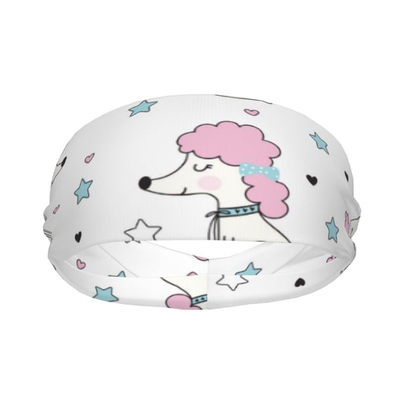 Goofa Cute Poodle Dog Pattern Sweatbands Sports Headband for Men & Women,Moisture Wicking Athletic headband,Breathable Sweatband,Sports accessories,Workout gear