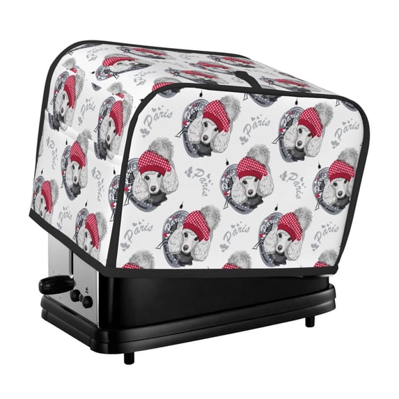 Goofa Cute Poodle Dog Print Toaster Cover 2 Slice, Two Slice Bread Machine Cover Quilted Toaster Covers Bread Maker Cover Kitchen Appliance Cover