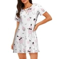 thumbnail image 1 of Goofa Cute Poodle Dog Print Women’s Cotton Nightdress – Short-Sleeved Sleep Dress, Casual Loose-Fit Lounge Wear, Comfortable and Stylish Sleepwear for Women, 1 of 6