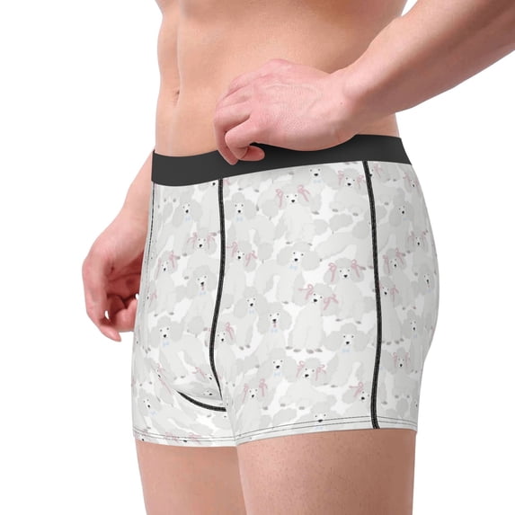 Goofa Cute Poodle Dog Printed Men's Boxer Briefs Underwear, Moisture-Wicking Underwear, Trunk,Soft and Breathable Cotton Underwear-Medium