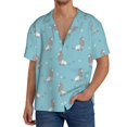 thumbnail image 1 of Goofa Cute Poodle Dog Printed Men's Casual Short-sleeved Shirt,Lightweight Breathable Button-down,Summer Casual men's top,Versatile Fashion shirt-XX-Large, 1 of 7