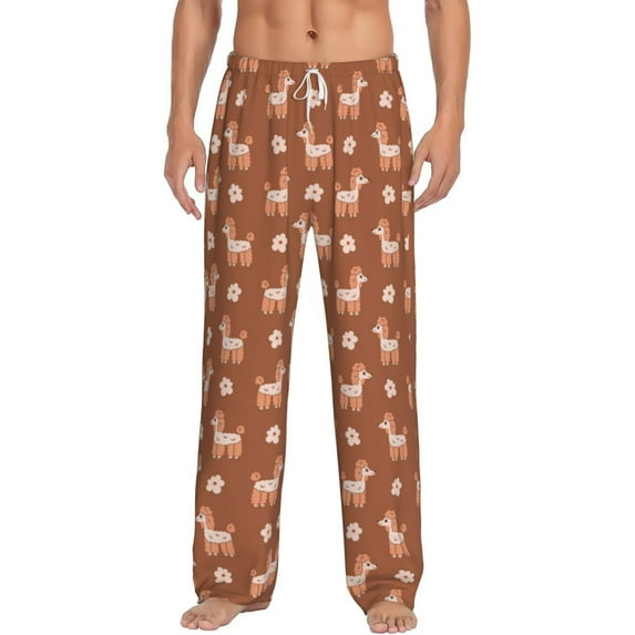 Goofa Cute Poodle Dog Printed Soft Pajama Pants for Men, Wide Leg Comfy Casual Lounge Yoga Pants-Medium