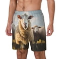 thumbnail image 1 of Goofa Cute Prairie Sheep Herd Printed Men's Swim Trunks Board Shorts Quick Dry Mens Swimming Trunks with Compression Liner,Breathable Fit Hawaii Beach Shorts-Small, 1 of 9