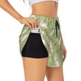 thumbnail image 1 of Goofa Cute Rabbit And Flower Printed Women 2 in 1 Running Shorts,Quick Dry Athletic Workout Shorts,High Waisted Athletic Shorts with Liner Pockets-Medium, 1 of 9