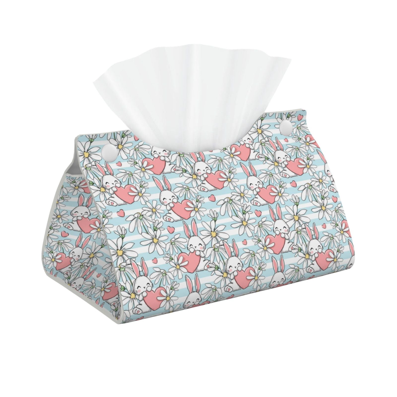 Triangular Tissue Box Goofa Cute Rabbit And Heart Pattern Triangle Square Tissue Box Cover ...