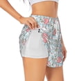 thumbnail image 1 of Goofa Cute Rabbit And Heart Printed Women 2 in 1 Running Shorts,Quick Dry Athletic Workout Shorts,High Waisted Athletic Shorts with Liner Pockets-Small, 1 of 9